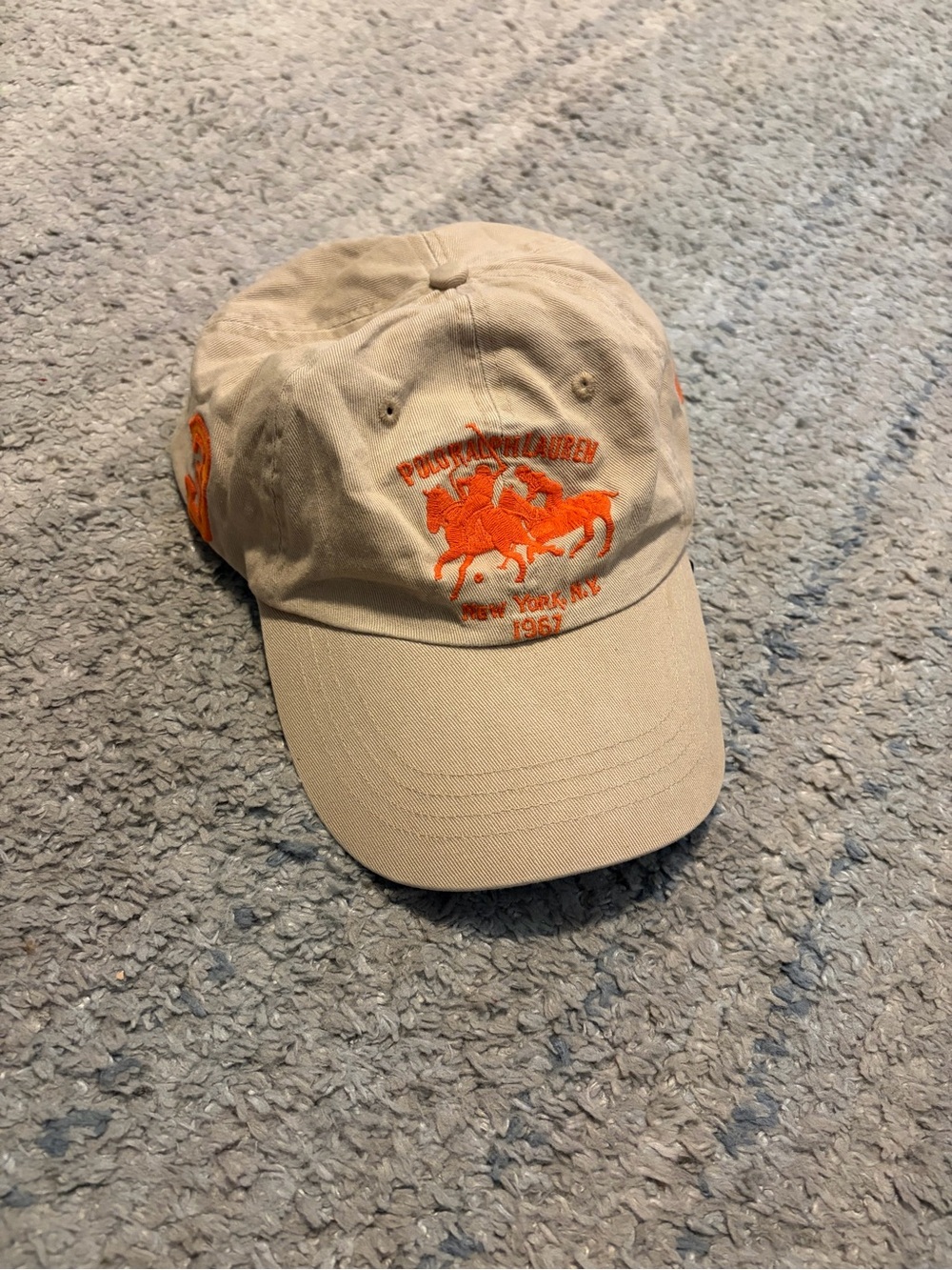 Polo Ralph Lauren Beige Orange New York 1967 Strapback Hat Cap⁠